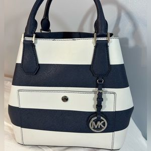 Brand New Without Tags Michael Kors Blue & White Purse